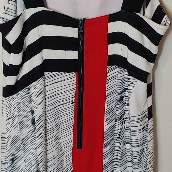 MILLY Dress Abstract Lou Lou Color Block Sheath Dress Sleeveless Modern Minimal - Picture 8 of 8